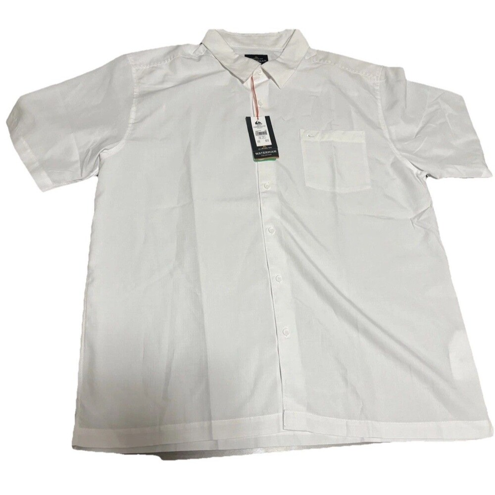 Quiksilver Waterman Centinela 4 Shirt Mens 2XL XXL White Comfort Fit NWT